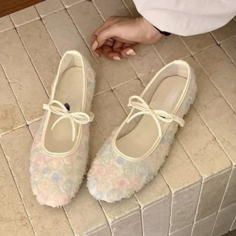 Women'S Fashion Loafers - Gentle New Chinese Rose Mesh Mary