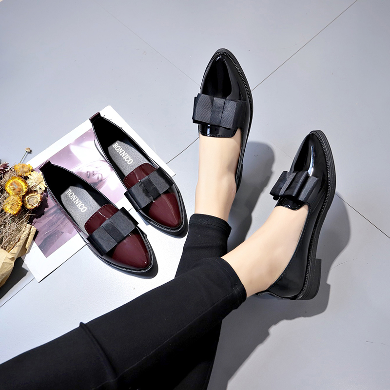 Black/ Wine Red Patent Leather - đánh giá và giá Women'S Fashion Loafers