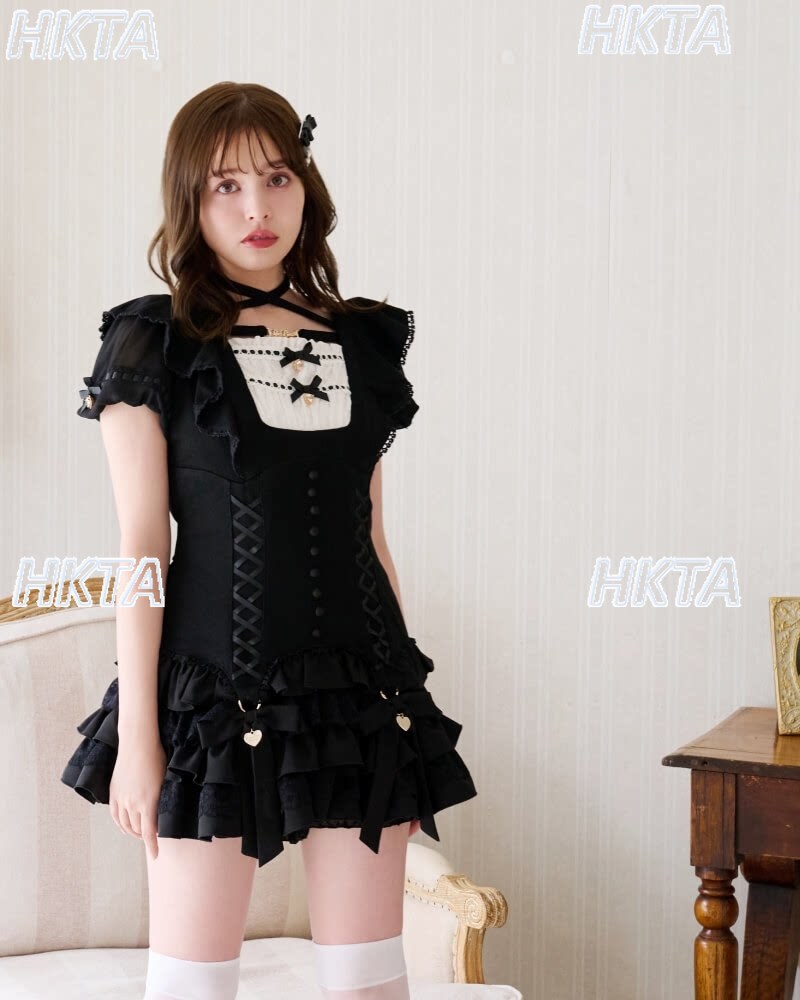 Liz Japanese Sweet Fairy Ruffl - đánh giá và giá Ruched Dress Mini