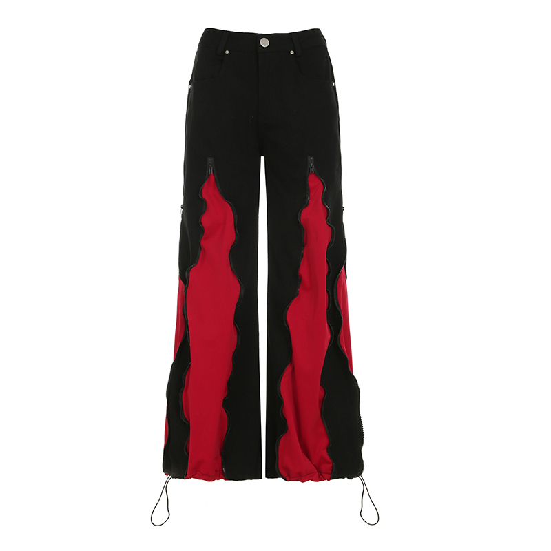Dark Zipper Patchwork Contrast - đánh giá và giá Mom Jeans Women