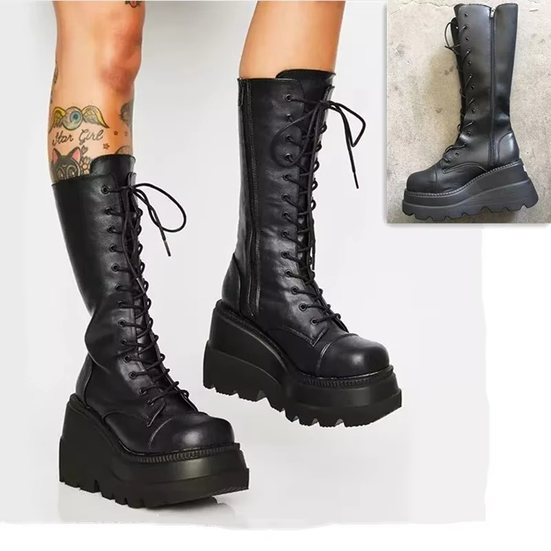 Women's Platform Boots Punk Mi - đánh giá và giá Women'S Fashion Knee High Boots