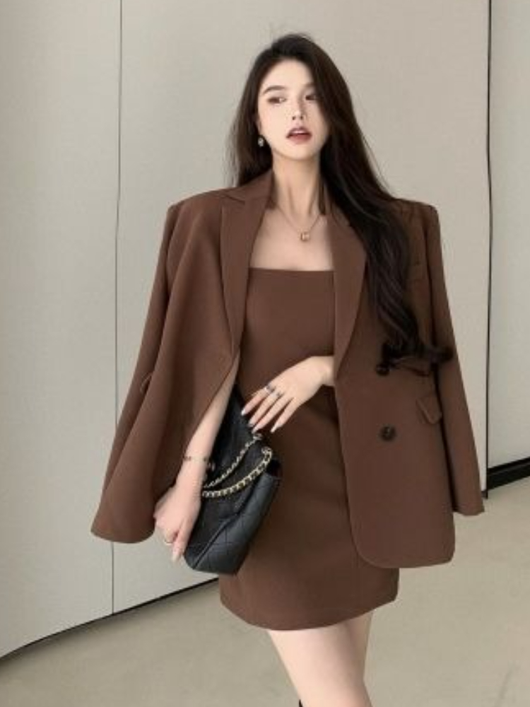 Autumn Winter Brown Elegant 2  - đánh giá và giá Ruched Dress Mini