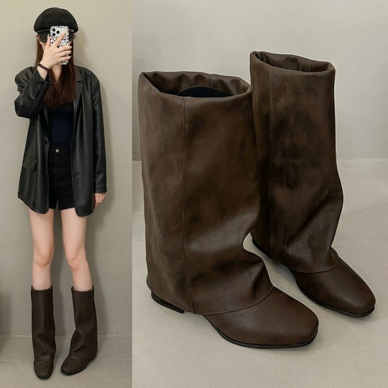 2026 New Square Head Vintage F - đánh giá và giá Women'S Fashion Knee High Boots