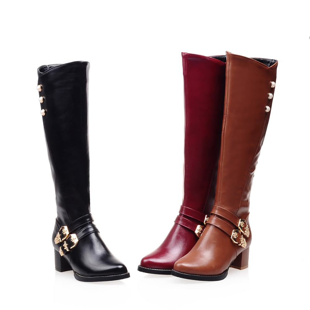 Thương Hiệu Thời Trang Màu Đỏ  - đánh giá và giá Women'S Fashion Knee High Boots