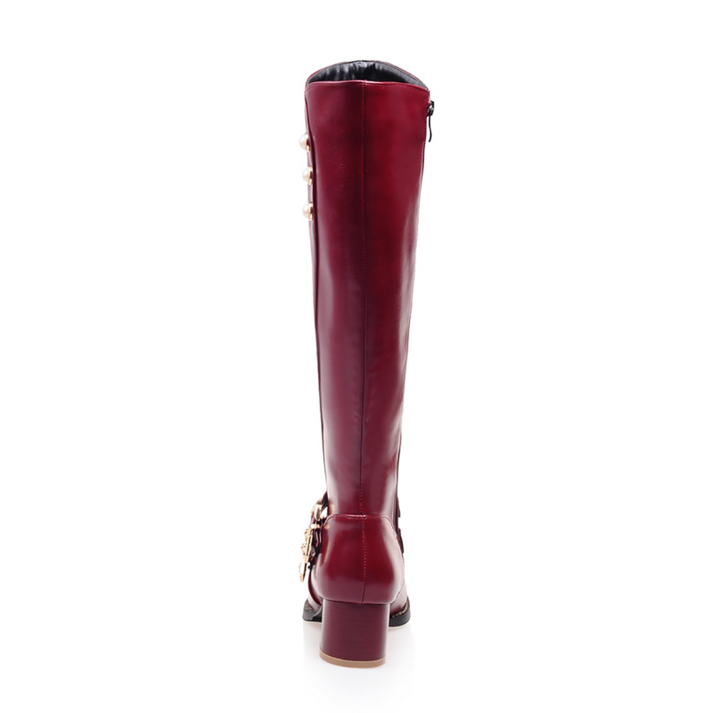 Thương Hiệu Thời Trang Màu Đỏ  - đánh giá và giá Women'S Fashion Knee High Boots