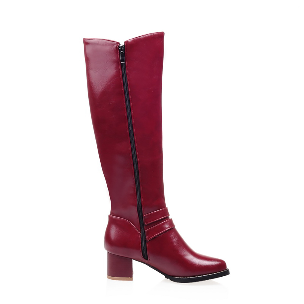 Thương Hiệu Thời Trang Màu Đỏ  - đánh giá và giá Women'S Fashion Knee High Boots